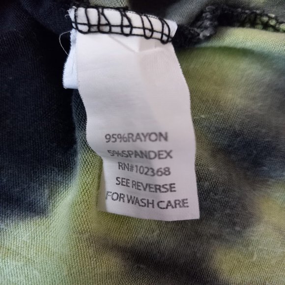 Tie-dye black and green jersey rolltop maxi skirt size M - Picture 5 of 5